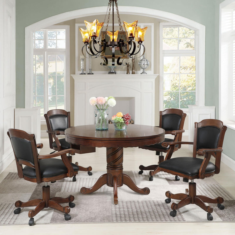 Turk Upholstered Swivel Dining and Game Chair Tobacco