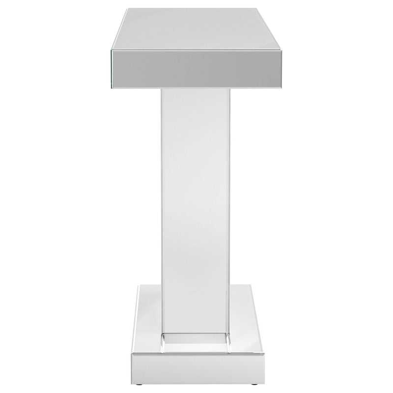 Crocus Rectangular Mirrored Entryway Console Table Silver