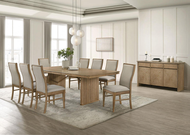 Adina 89-inch Extension Dining Table Distressed Light Brown