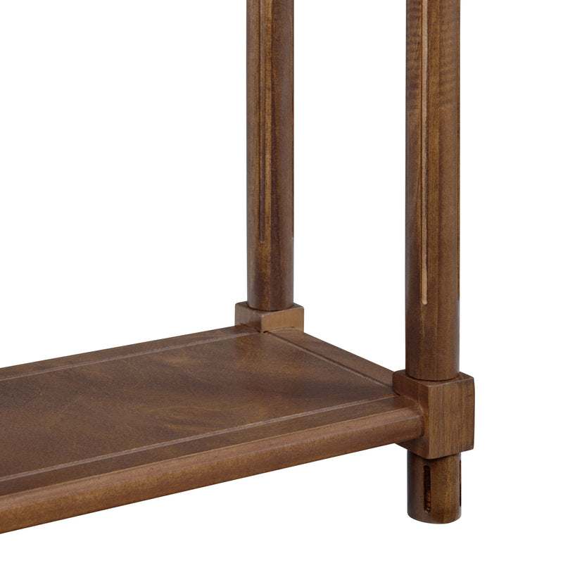Narrow Side End Tables With Shelf (Set of 2) - Chestnut