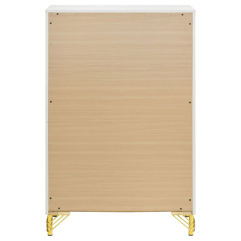 Chesney - 5 Drawer Chest With Trim - White