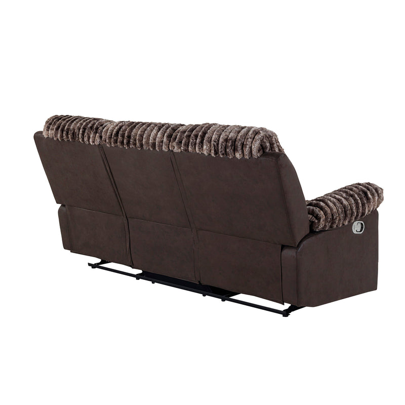 Bruni - Console Reclining Loveseat With Manual Recline And Rich Upholstery - Brown