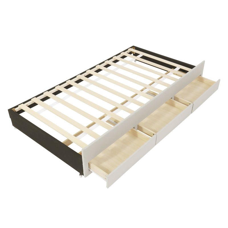 Upholstered Design Platform Bed With Trundle