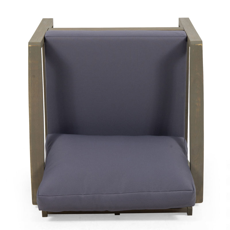 Samwell - Club Chair Outdoor Seating Acacia Wood - Dark Gray