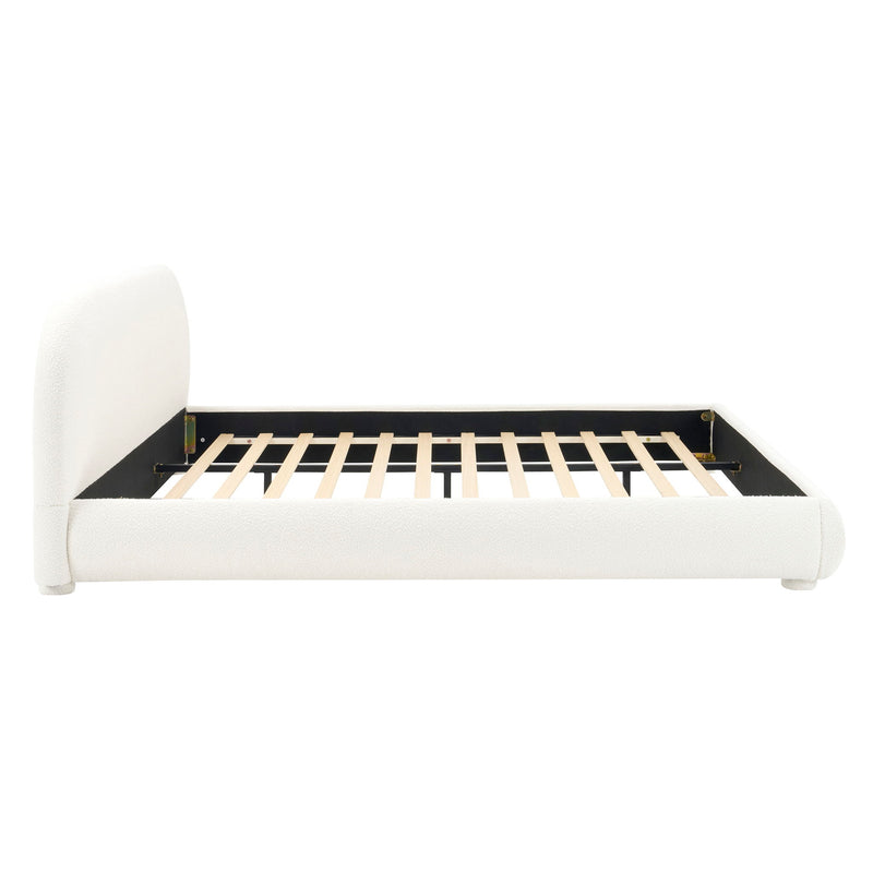 Upholstered Simple Modern Bedroom Bed With Curved Headboard