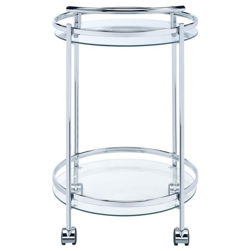 Chrissy - Round Glass Shelf Metal Bar Cart