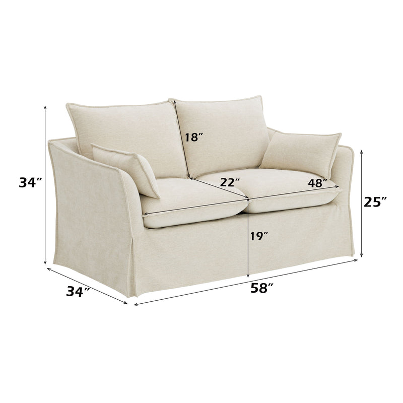 Shane - Loveseat With 2 Pillows - Beige