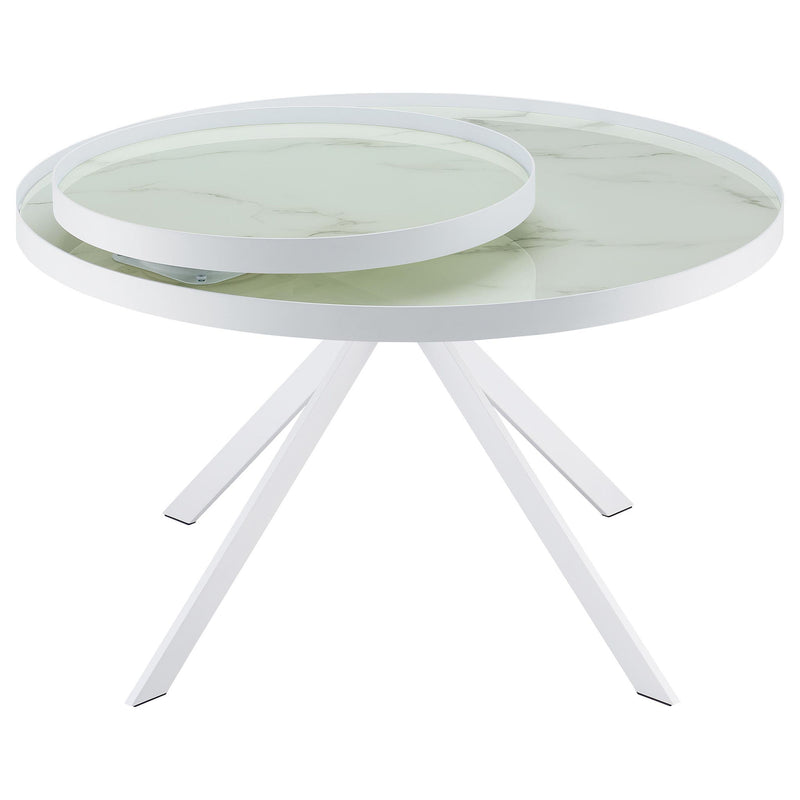 Shayne - Round Top Coffee Table With 2 Tier Design