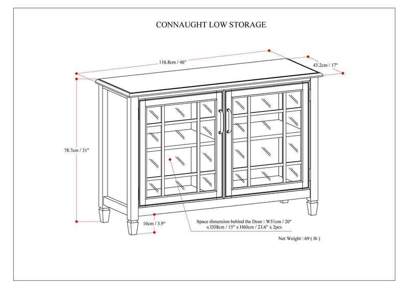 Connaught - Handcrafted Low Storage Cabinet