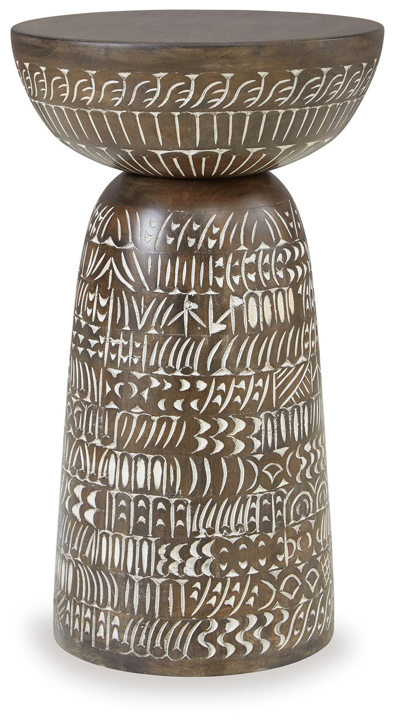 Hadcher - Accent Table - Cream / Brown