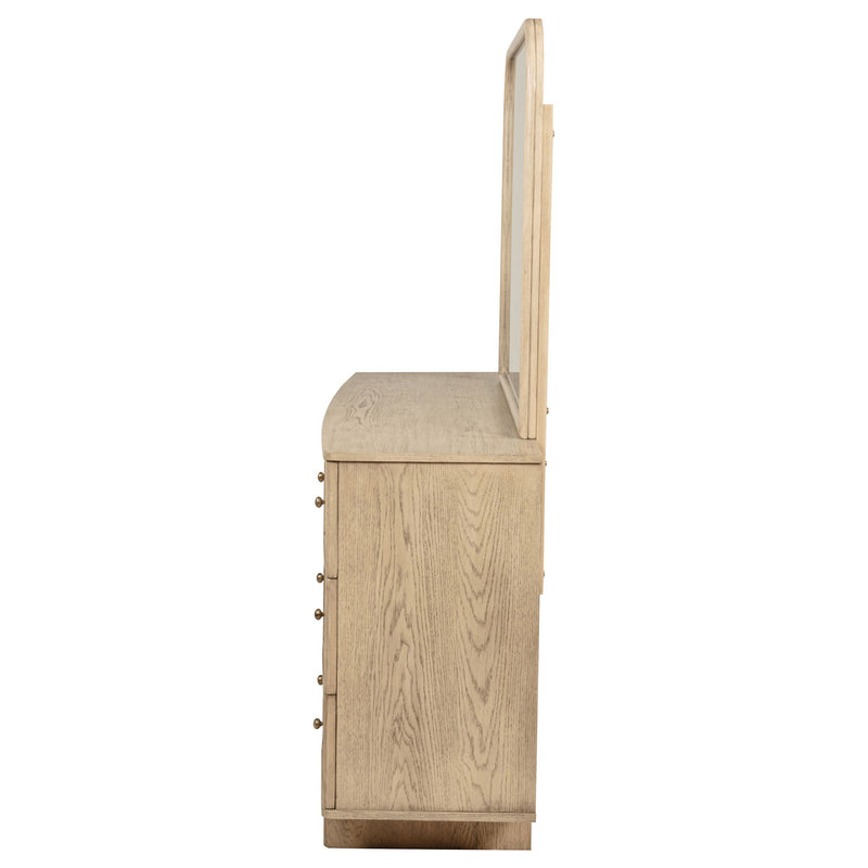 Kimpton - 9 Drawer Dresser With Mirror - Beige