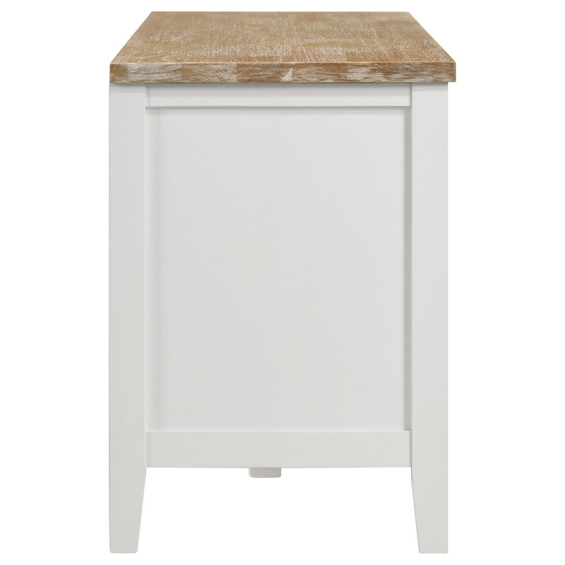 Hollis 2-door Wood 67-inch TV Stand with Drawer Brown and White