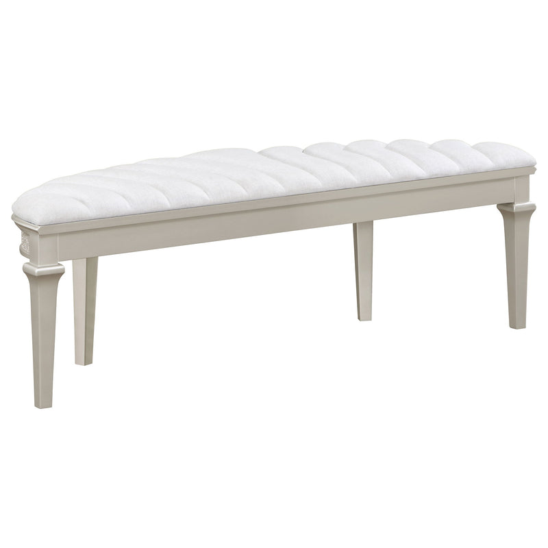Colwood - Upholstered Curved With Channel Tufting And Slender Tapered Legs - Silver Gray