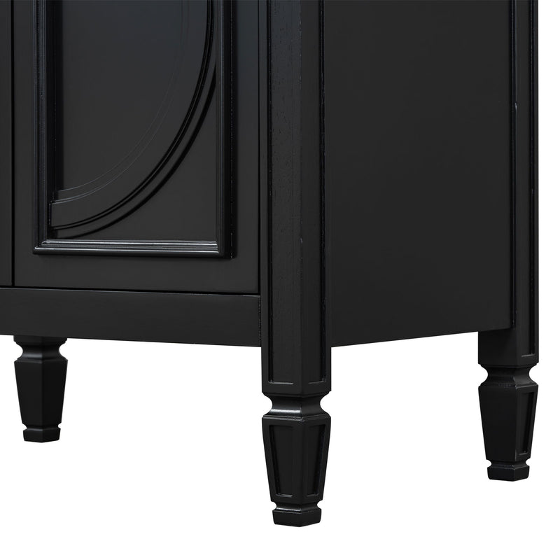 Double Sink Bathroom Vanity Set With Wall Mount Mirror Cabinet