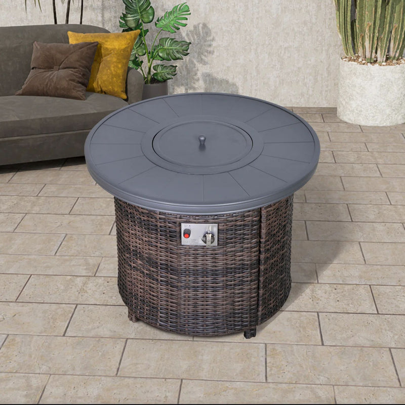 Propane Outdoor Fire Pit Table - Espresso