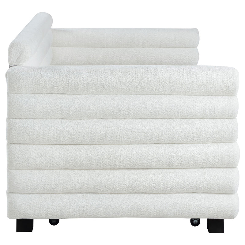 Fandango - Upholstered Twin Day Bed With Trundle - White