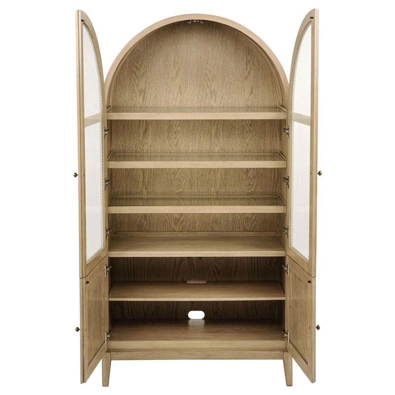 Kailani 8-piece Counter Dining Set with Cabinet Beige Oak