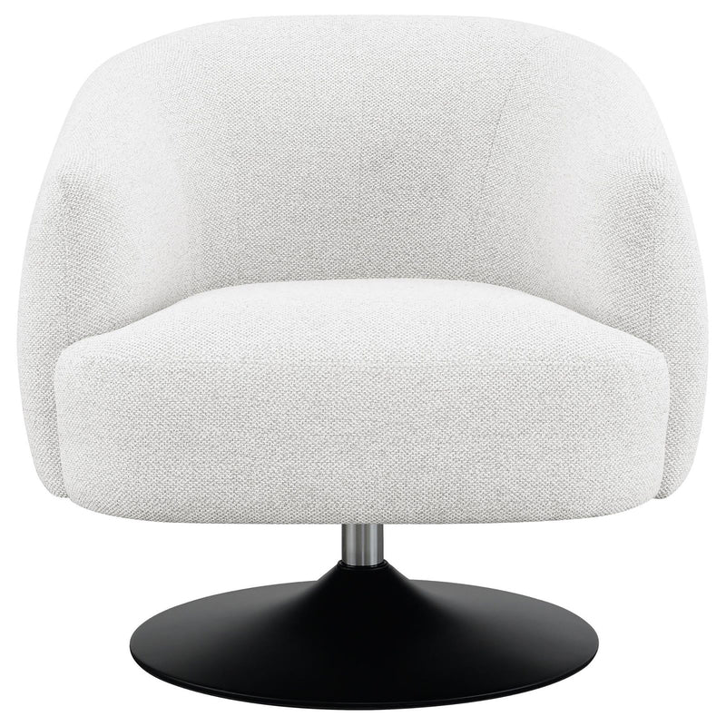 Upholstered Swivel Accent Chair, 360 Degree Rotation - Beige