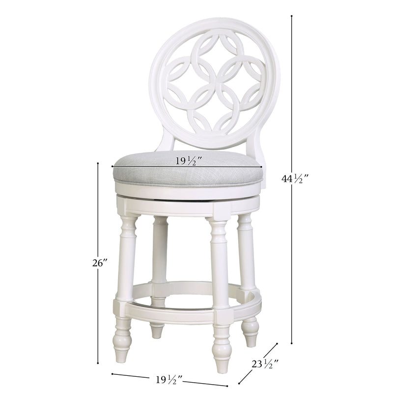 Stool With Back And Swivel Upholstered Seat