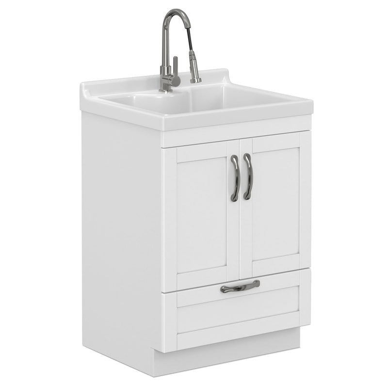 Maile - Laundry Utility Sink And Cabinet With Sink - White