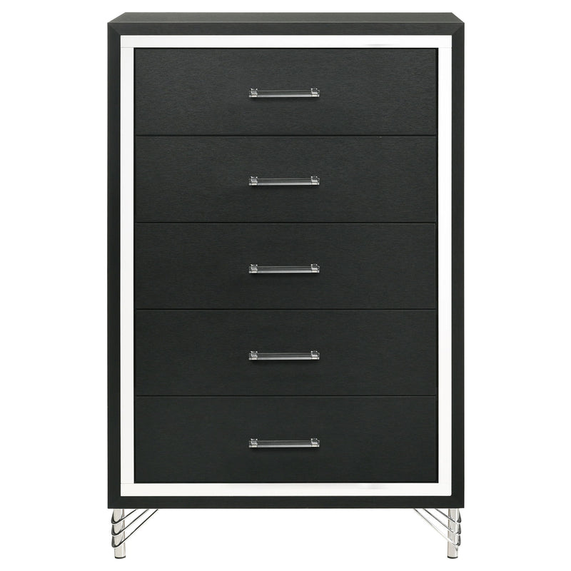 Malcolm - 5 Drawer Bedroom Chest - Black