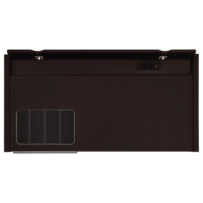 Halston 47-inch 2-drawer Office Desk with Cabinet Cappuccino