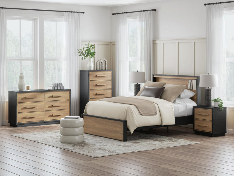 Kozmour - Six Drawer Dresser - Black / Brown