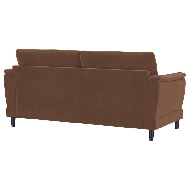 Selma - Velvet Upholstered Crescent Arm Sofa - Rust