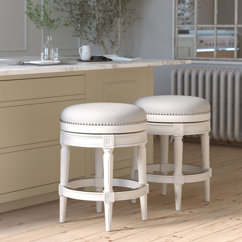 Rustic Elegance Backless Swivel Stool