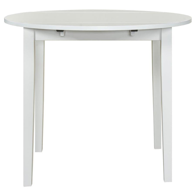 Bucknell - 3 Piece Round Drop Leaf Dining Table Set - White