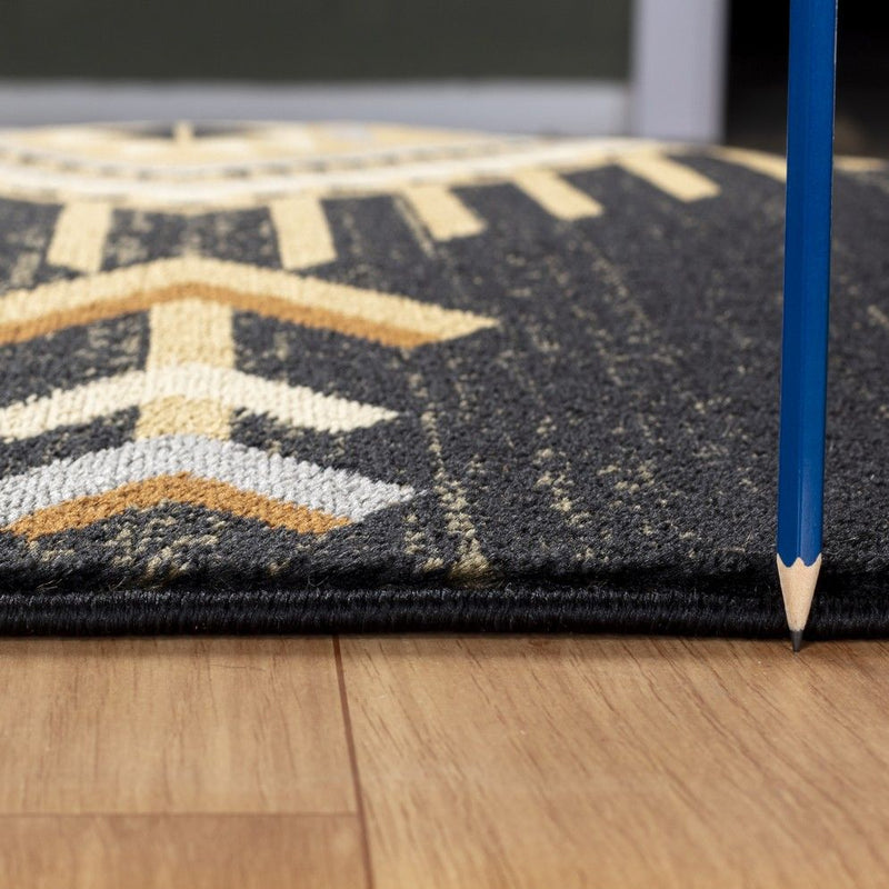 Tribes - 7'10" X 10'3" Southwest Area Rug - Black