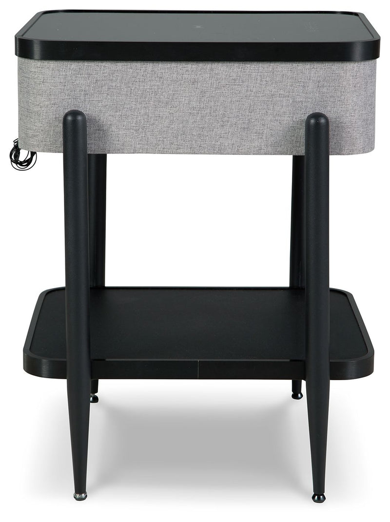 Jorvalee - Accent Table with Speaker - Gray / Black