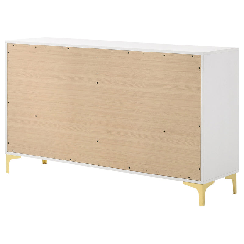 Karena - Rectangular 6 Drawer Dresser - White