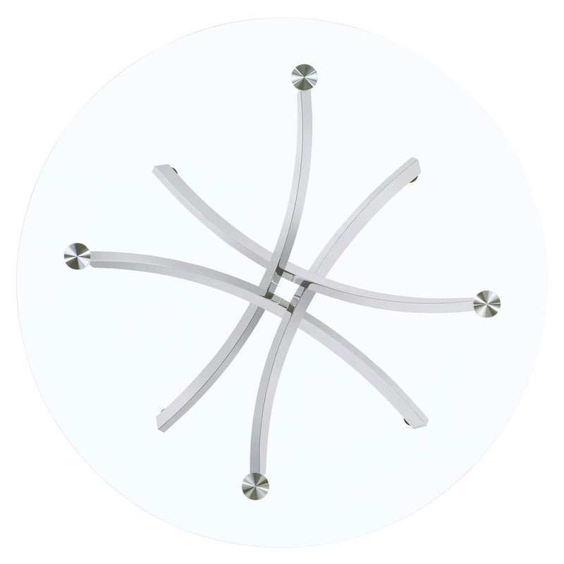 Declan - Round Top Dining Table - Chrome