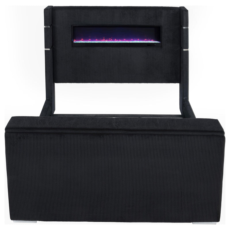 Tisdall California King Flame Visualizer TV Bed Black