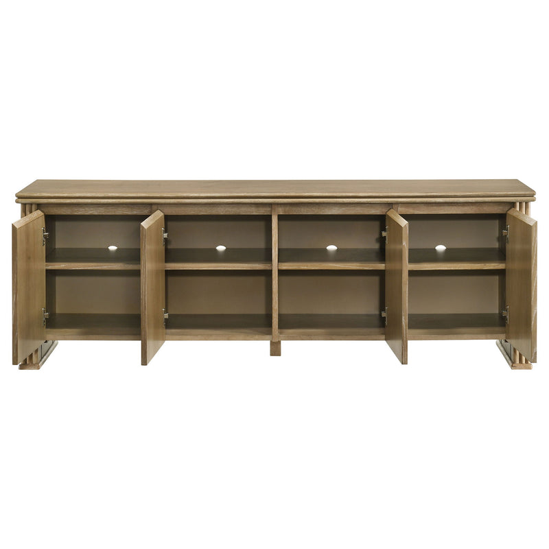 Dreydon - 4 Door TV Stand With Adjustable Shelves And Cable Management - Light Brown