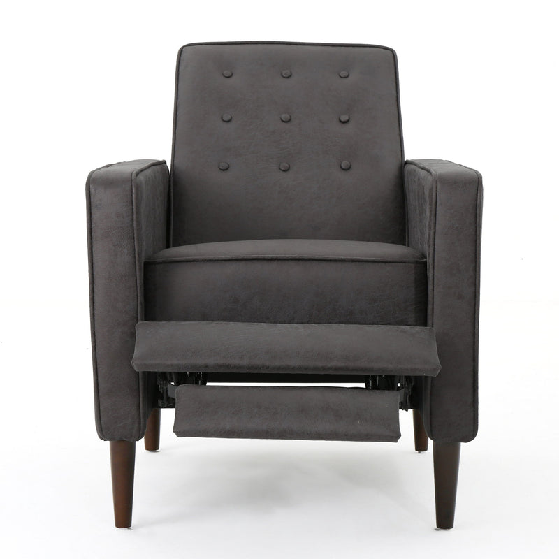 Macedonia - Button Tufted Fabric Recliner - Slate