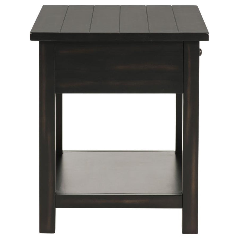 Payne - 1 Drawers Wood End Table with Shelf