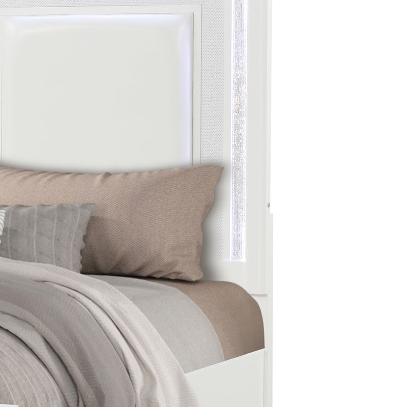 Abigale - Bed & LED Lighting And 2 Drawer Storage Footboard