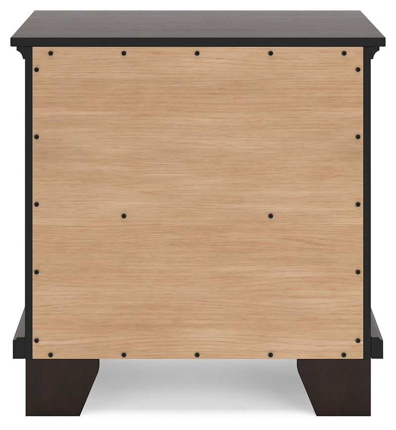 Covetown - Two Drawer Night Stand - Dark Brown