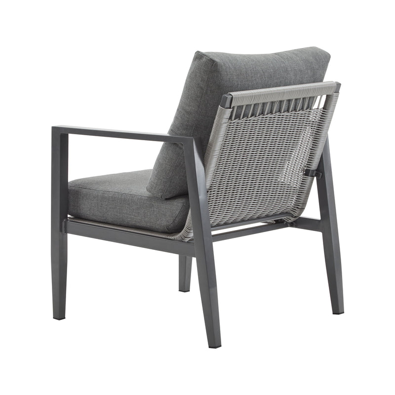 Modern Lounge Chair With Rope Accents And Cushions