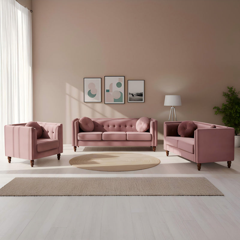 Chesterfield Sofa With Square Arms For Living Room