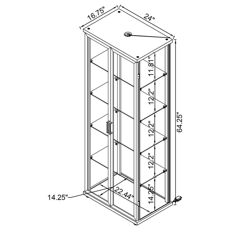 Nevra - 4 Shelf Display LED Curio Cabinet