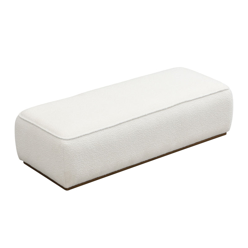 Grainy Footstool For Home - Beige