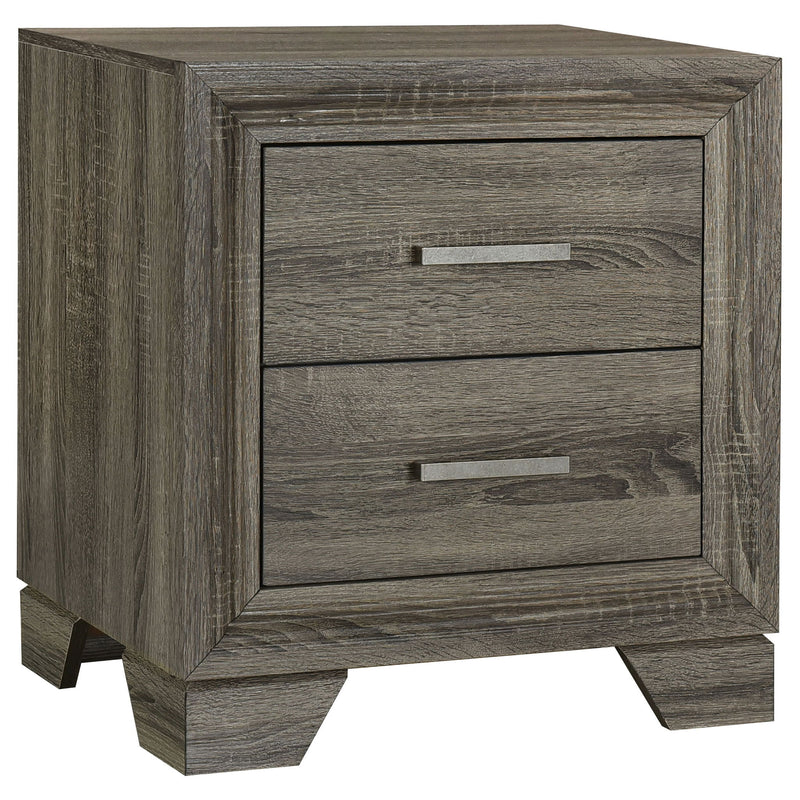 Funston - 4 Piece Queen Bedroom Set With Upholstered Headboard - Oak