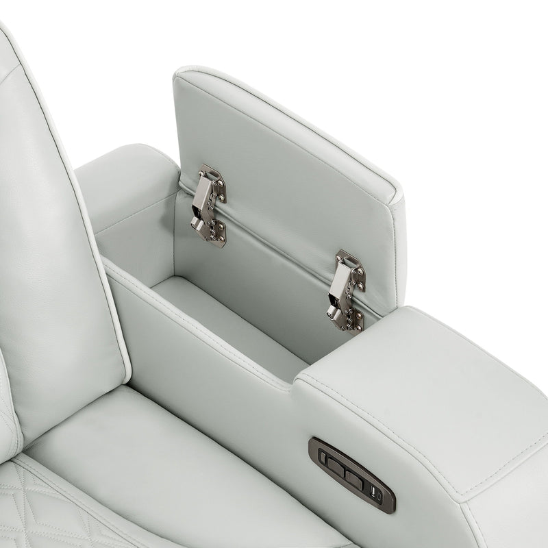 Julian - Power Recliner With Power Headrest And LED Lighting - Silver