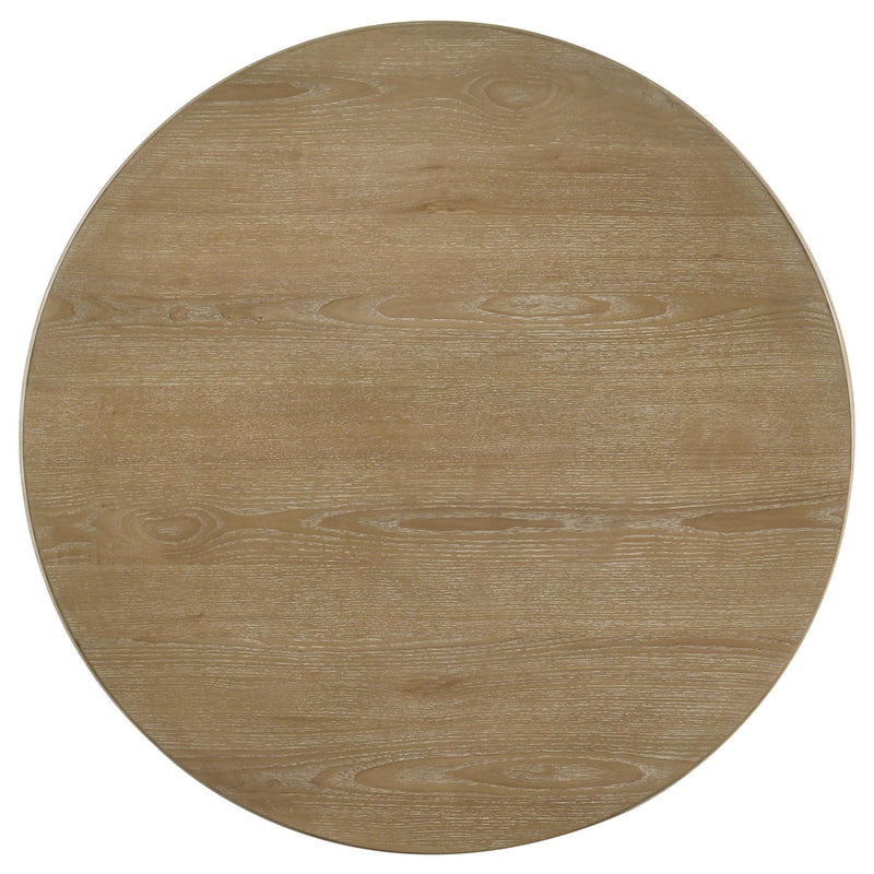 Adina 2-piece Round Coffee Table Set Distressed Light Brown