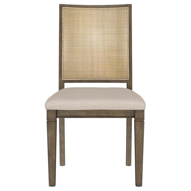 Matisse - Woven Rattan Back Dining Side Chair Brown (Set of 2) - Dark Brown