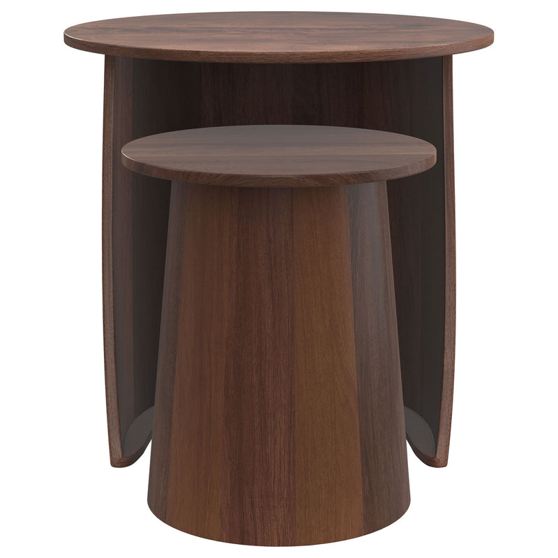 Lionett - 2 Piece Round Nesting Table Set And Round Design - Dark Brown