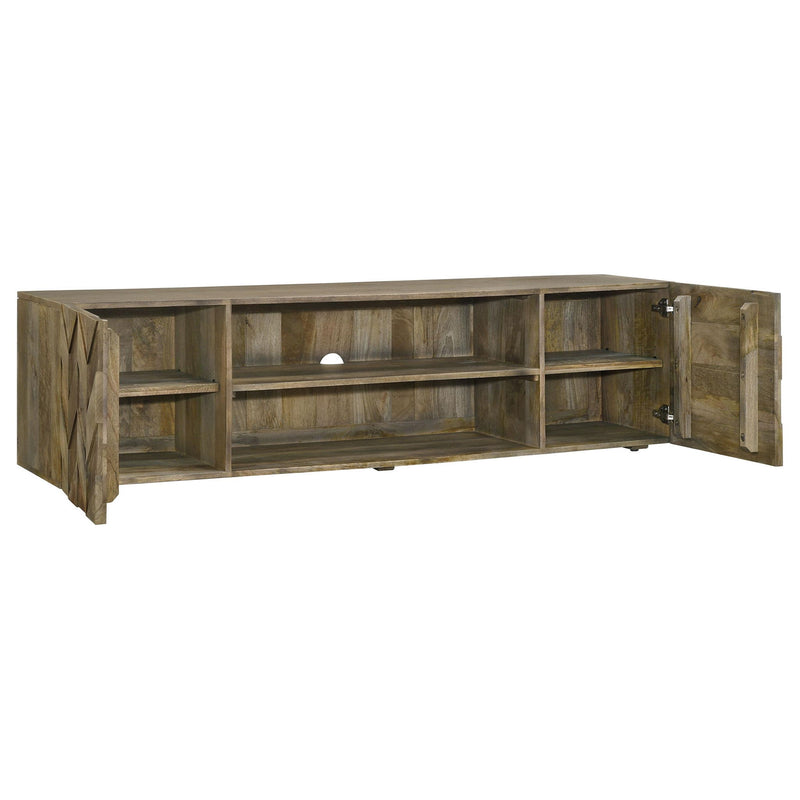 Keese 2-door Wood 70-inch TV Stand Media Console Mango Brown